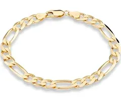 Miabella Diamond-Cut Figaro Link Chain Bracelet