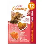 Catit Creamy Lickable Cat Treat, Healthy Cat Treat, Salmon, 12 Pack