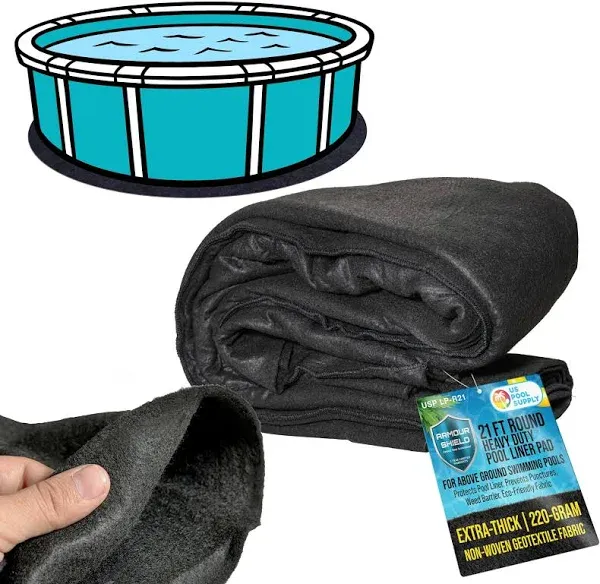 U.S. Pool Supply Armour Shield 21-Foot Round Heavy Duty Pool Liner Pad for Ab...