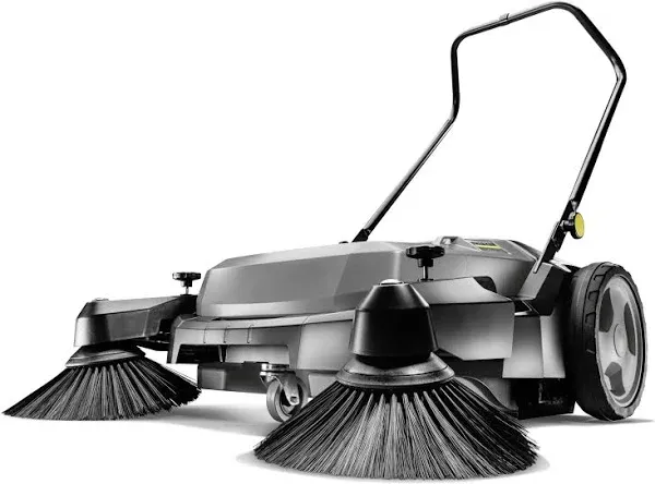 Kärcher Commercial Outdoor Hand Push Sweeper, Two Bristle Brushes, Sweeps up to 30,000 ft²/h - KM 70/20 C 2SB - 12 Gallon Capacity