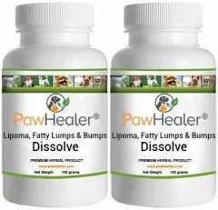 Dissolve Herbal Formula - 2 Pack - Fatty Lumps & Bumps Remedy for Dogs & Pets - 100 Grams Powder/ea