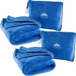 BlueHills Premium Soft Travel Blanket Pillow Airplane 2-Pack