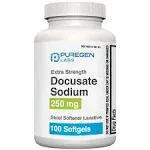 Puregen Labs Docusate Sodium 250mg Stool Softener