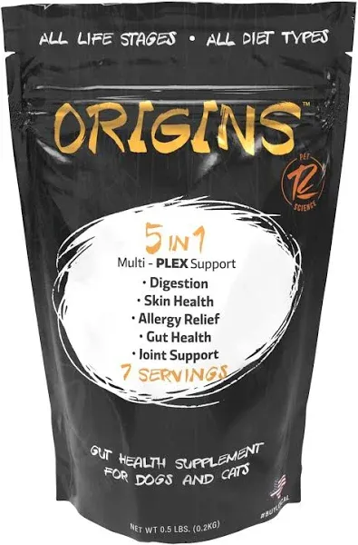 Origins 5-in-1 Dog Supplement - Powdered Food Topper w/Natural Omega 3 Fish O...