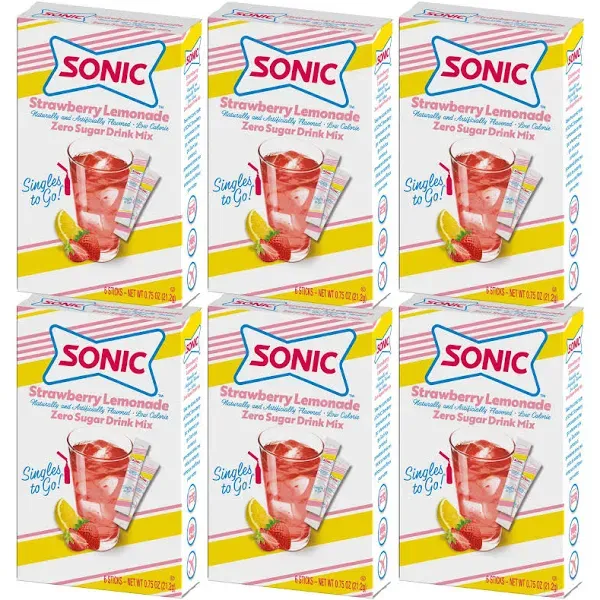 Sonic Singles To Go Powdered Drink Mix Strawberry Lemonade