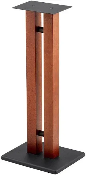 Monolith Speaker Stands - 28 inch, Cherry (Each), 50lbs Capacity, Adjustable Spikes, Sturdy Construction, Ideal for Home Theater Speakers