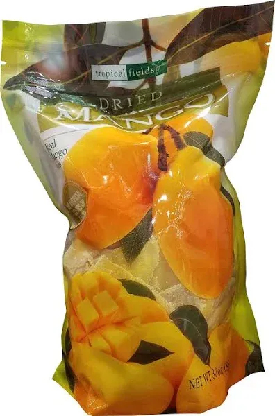 Tropical Fields Dried Mango Fruit No Artificial Colors Flavors, 30 Ounces