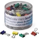 Officemate Micro Size Binder Clips, Black, 100 per Tub (31030)