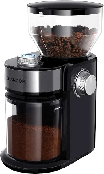 Burr Coffee Grinder - Adjustable Burr Mill for Uniform Coffee Grounds - 2-14 Cup