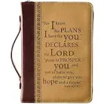 Christian Art Gifts Bible Cover XLarge LuxLeather I Know The Plans