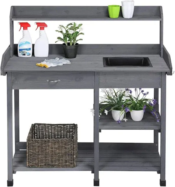 Topeakmart Outdoor Garden Potting Table Work Bench