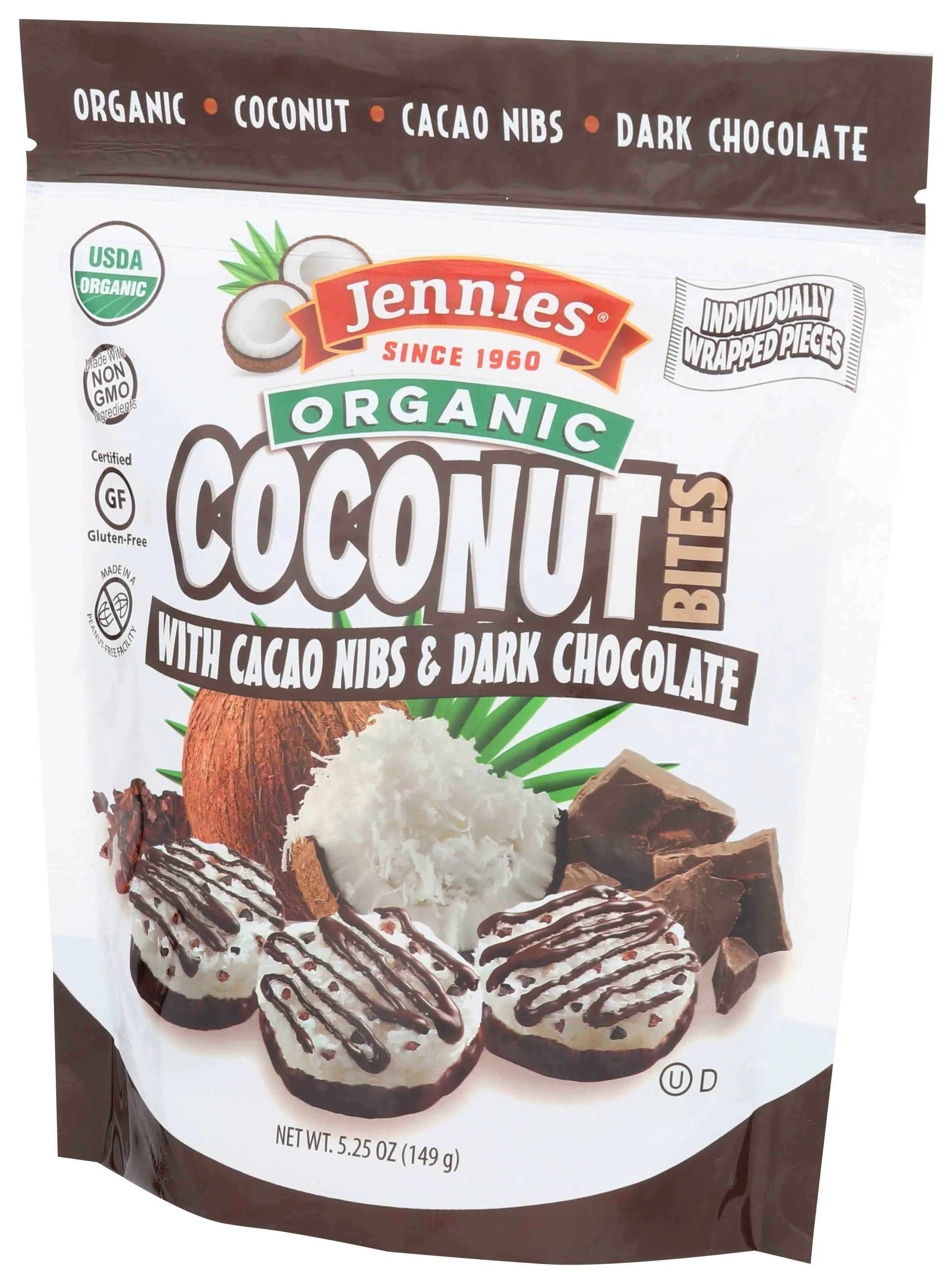 Jennies  Coconut Bites Organic Cacao Chocolate  5.25 Oz