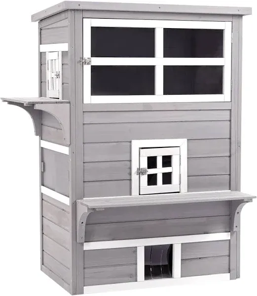 PawHut 3-Tier Feral Cat House