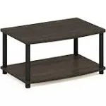 Furinno Turn-N-Tube No Tools 2-Tier Elevated TV Stand, Dark Brown/Black