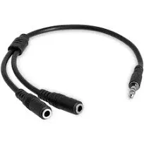 StarTech AV Adapter Slim Stereo Splitter Cable - 3.5mm Male to 2x 3.5mm Female