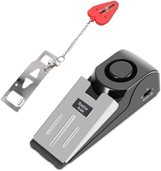 Door Stop Alarm &amp; Portable Security Door Lock Set for Travel Hotel Room Home