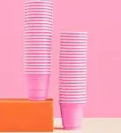 xo, Fetti Party Decorations Pink Plastic Shot Glasses - 50 Matte Disposable 2 oz Cups | Bachelorette Party, Birthday Party, Party Favors, Baby