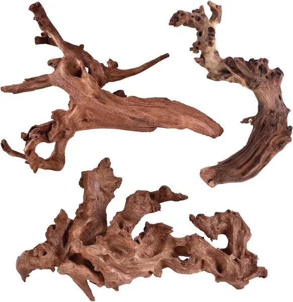 majoywoo Natural Coral Driftwood for Aquarium Decor Fish Tank Decorations, Assorted Driftwood Branch 6-10 inch 3 Pcs, Reptile Decor