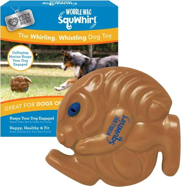 Pets Know Best Wobble Wag SquWhirl Dog Flying-Discs Toy, Brown