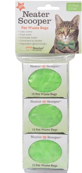 Neater Pet Brands 360-200-HD3 Scooper Refill Bags, Green 45 Bags Free Ship NEW