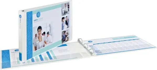 Avery Heavy-Duty View 3 Ring Binder, 1" Slant Rings, Holds 11" x 17" Paper, 1 White Binder (72124)