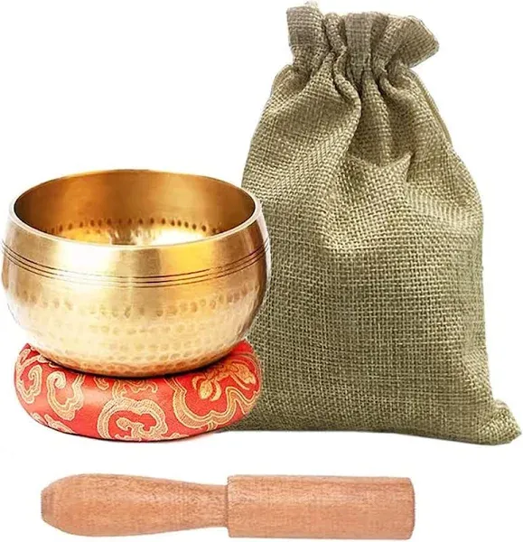 Tibetan Singing Bowls Set, Meditation Bowl for Healing and Mindfulness, Meditati