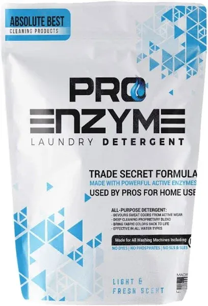 Pro-Enzyme Laundry Detergent Powder - Proprietary Active Enzymes for Home Washing used by Professionals - Body Odor, Sweat, Stain Destroyer On