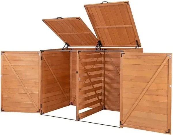 Leisure Season Horizontal Trash and Recycling Storage Shed - Medium