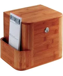 Safco Bamboo Suggestion Box 10 x 8 x 14 Cherry 4237CY