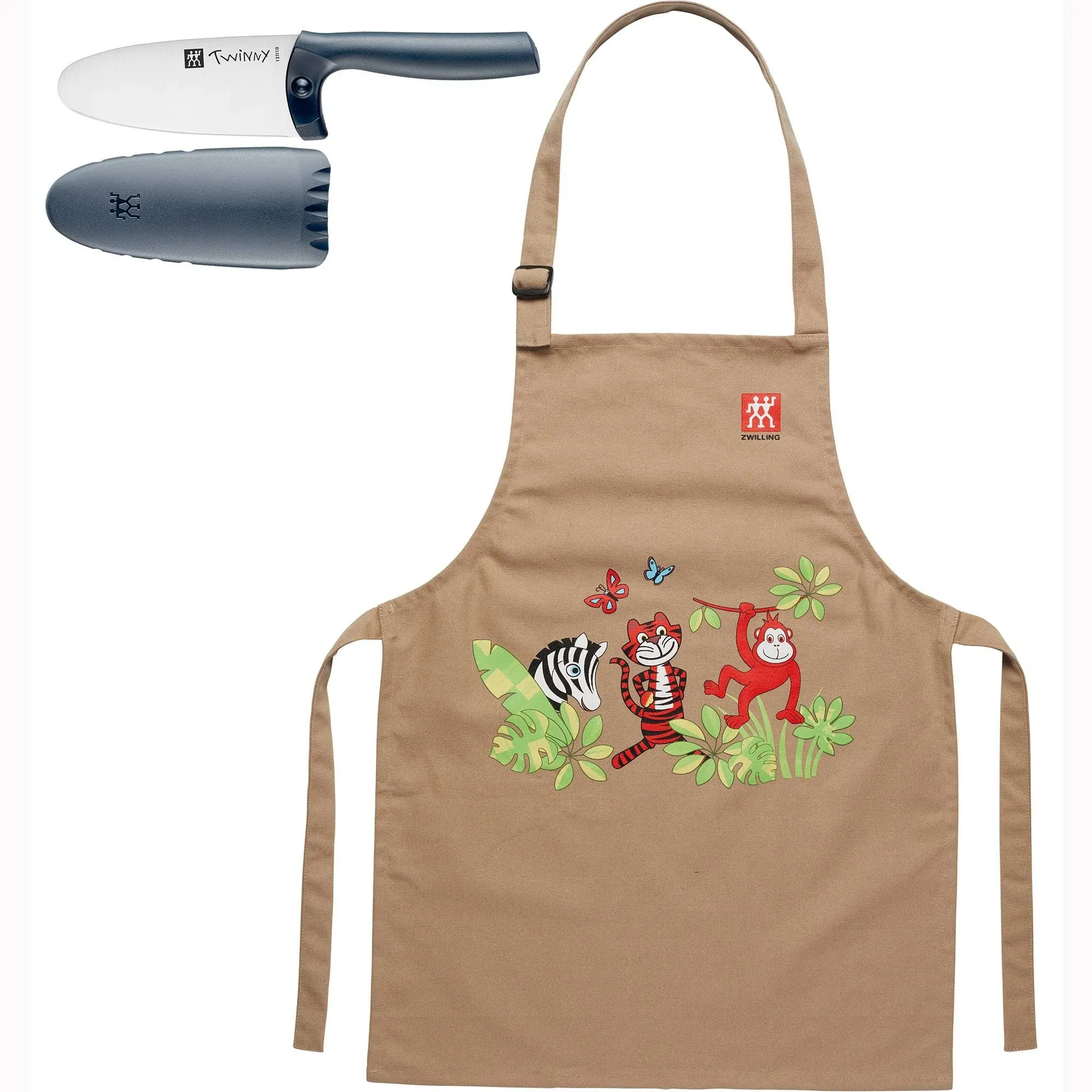 Zwilling Twinny Kids Chef's Knife and Apron 2-Piece Set, Blue