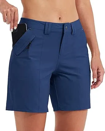 Willit Women's Golf Hiking Shorts 7" Quick Dry Athletic Shorts Casual Summer Shorts with Pockets Water Resistant