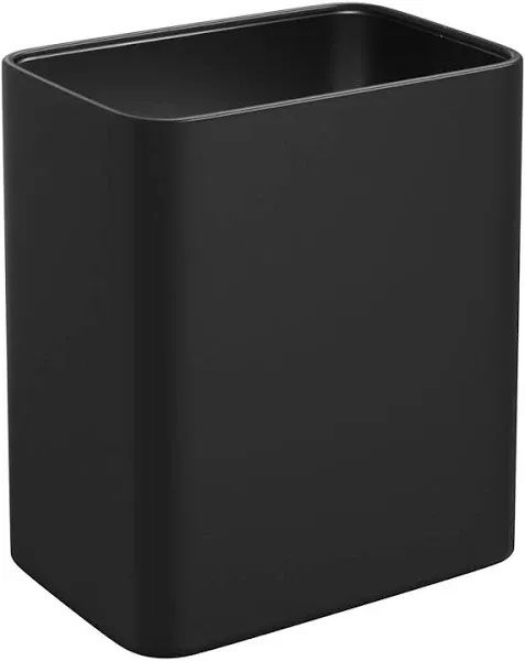 EmoH Small Bathroom Trash Can 2.1 Gallon /8-Liter Wastebasket, Modern Matte Black Stainless Steel Garbage Bin for Bedroom, Home Office, Toilet, RV, Under Sink, Near Desk