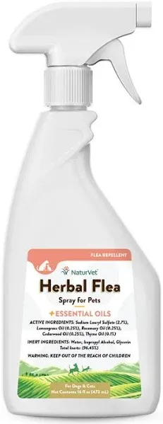 NaturVet Herbal Flea Spray for Dogs/Cats