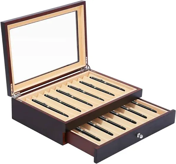 Pen Display Box Wood Pen Storage Organizer Box 23 Slot Fountain Pen Collector Ca