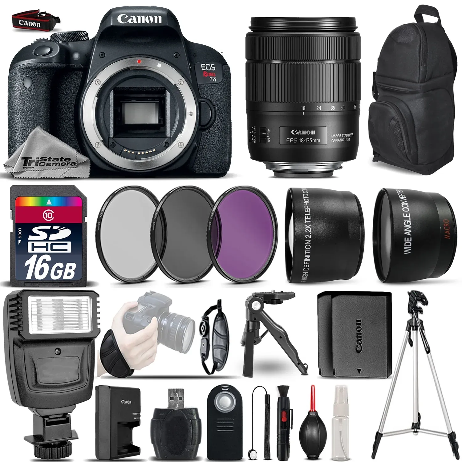 Canon EOS Rebel T7i Dslr Camera 18-55mm Lens