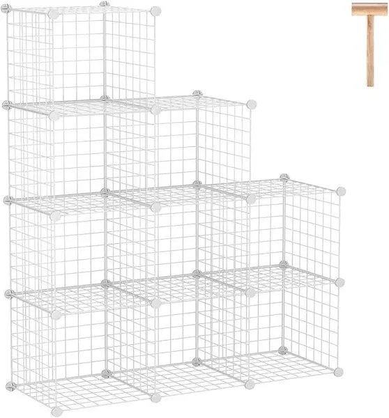 C&amp;AHOME Wire Cube Storage, 9-Cube Organizer Metal, Wire C Grids Storage