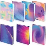 Neon Pattern Book Covers, feela 7 Pack Stretchable Jumbo Fabric Book Covers, Washable Durable Reusable Nylon Book Covers, for Hardcover Textbooks