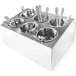 Stainless Steel Flatware Holder Commercial 6-Hole Stainless Steel Organizer