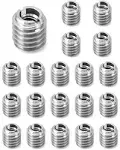 QWORK Stainless Steel Threaded Insert for Hard-Wood 1/4-20 Internal Threads 2...