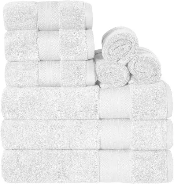 SUPERIOR Turkish Cotton 9-Piece Towel Set, 3 Bath, 3 Hand, 3 Face Towels for Home, Bathroom Essentials, Hotel, Resort, Spa, Shower, Adult, Kids, Airbnb, Plush, Soft, Apartment, Taupe