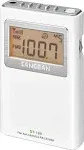 DT-160 AM/FM Stereo Pocket Radio with 100 Operating Hours on 2 AA Batteries, ...