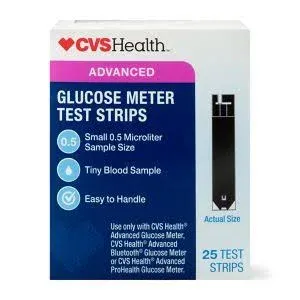 CVS Health Advanced Glucose Meter Test Strips (25 ct)