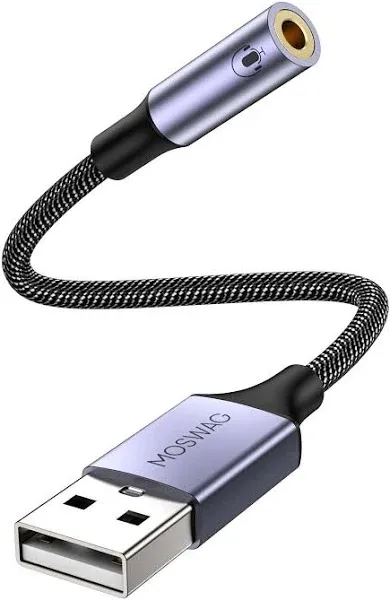 MOSWAG USB to 3.5mm Jack Audio Adapter