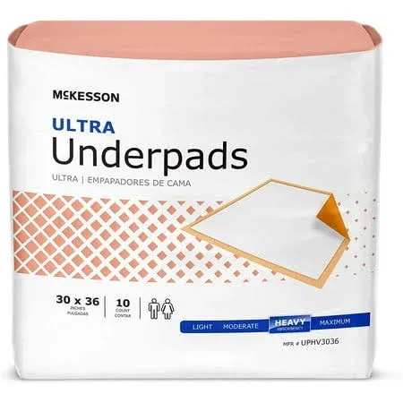 Bed Pad Ultra Absorbancy Underpad 36 x 36  Puppy Pee Training, 5 packs of 10