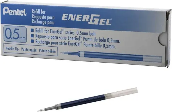 Refill for Pentel EnerGel Retractable Liquid Gel Pens, Fine Needle Tip, Violet Ink