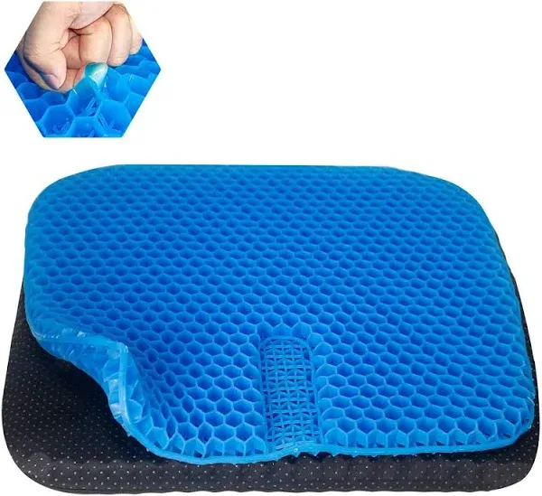 Large Gel Seat Cushion for Long Sitting with Non-Slip Cover,Soft & Breathable,Chair Cushion,Car seat Cushion,Office seat Cushion,Seat Cushion for Desk Chair,Wheelchair Cushion