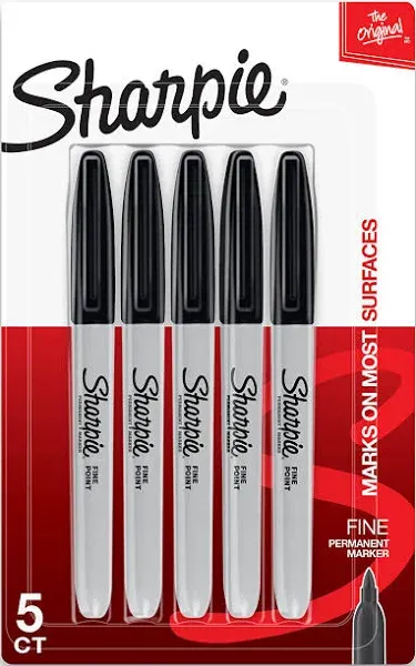 Permanent Markers, Black,Fine Point 1 Pack