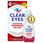 Clear Eyes - Maximum Redness Relief - Redness Reliever Eye Drops - 15 ml