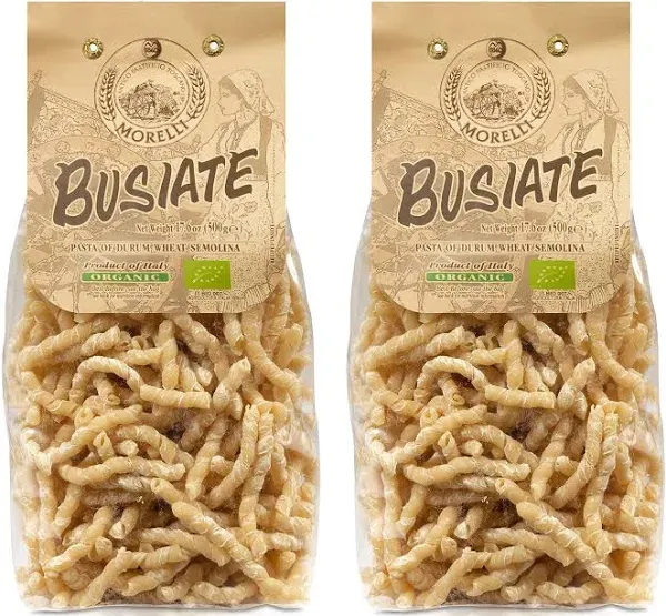 Morelli Spiral Pasta - Organic Premium Durum Wheat Semolina Italian Pasta from Italy - Protein-Rich, Ancient Grains, All Natural, Gourmet Italian - B