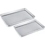 TeamFar Baking Sheet Cookie Sheet Set of 2 Stainless Steel Baking Tray